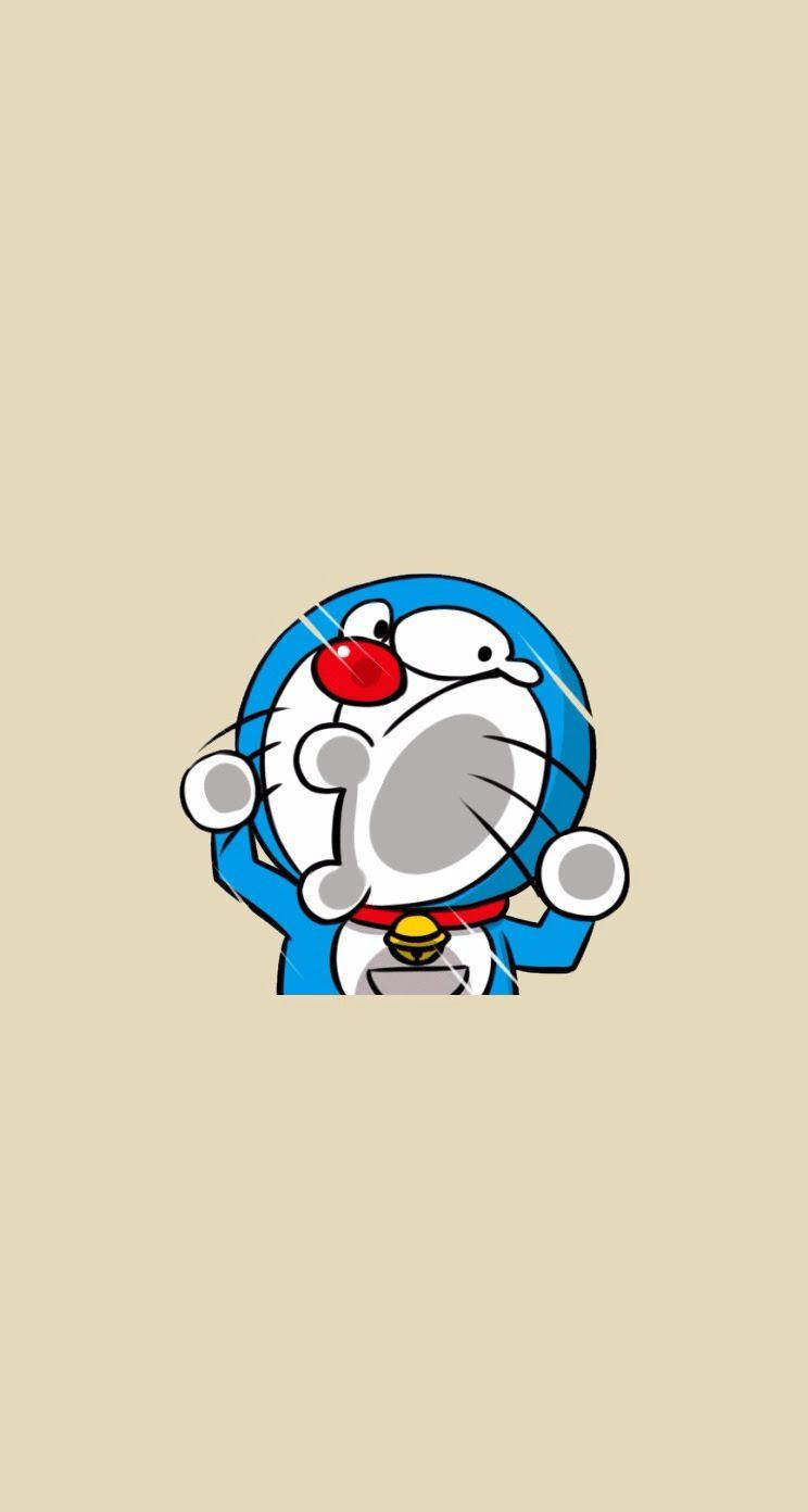 Comical Doraemon Iphone Digital Art Wallpaper