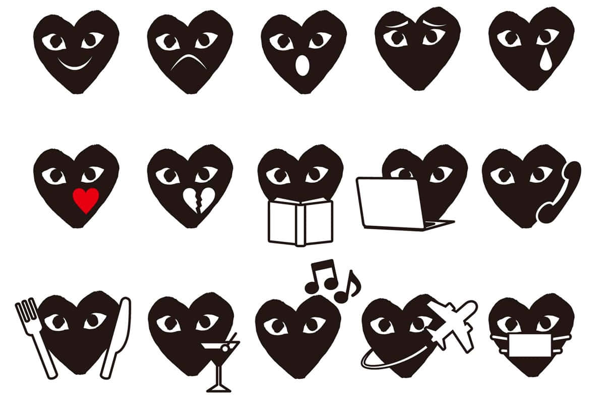 Comme Des Garçons Black Hearts Funny Wallpaper