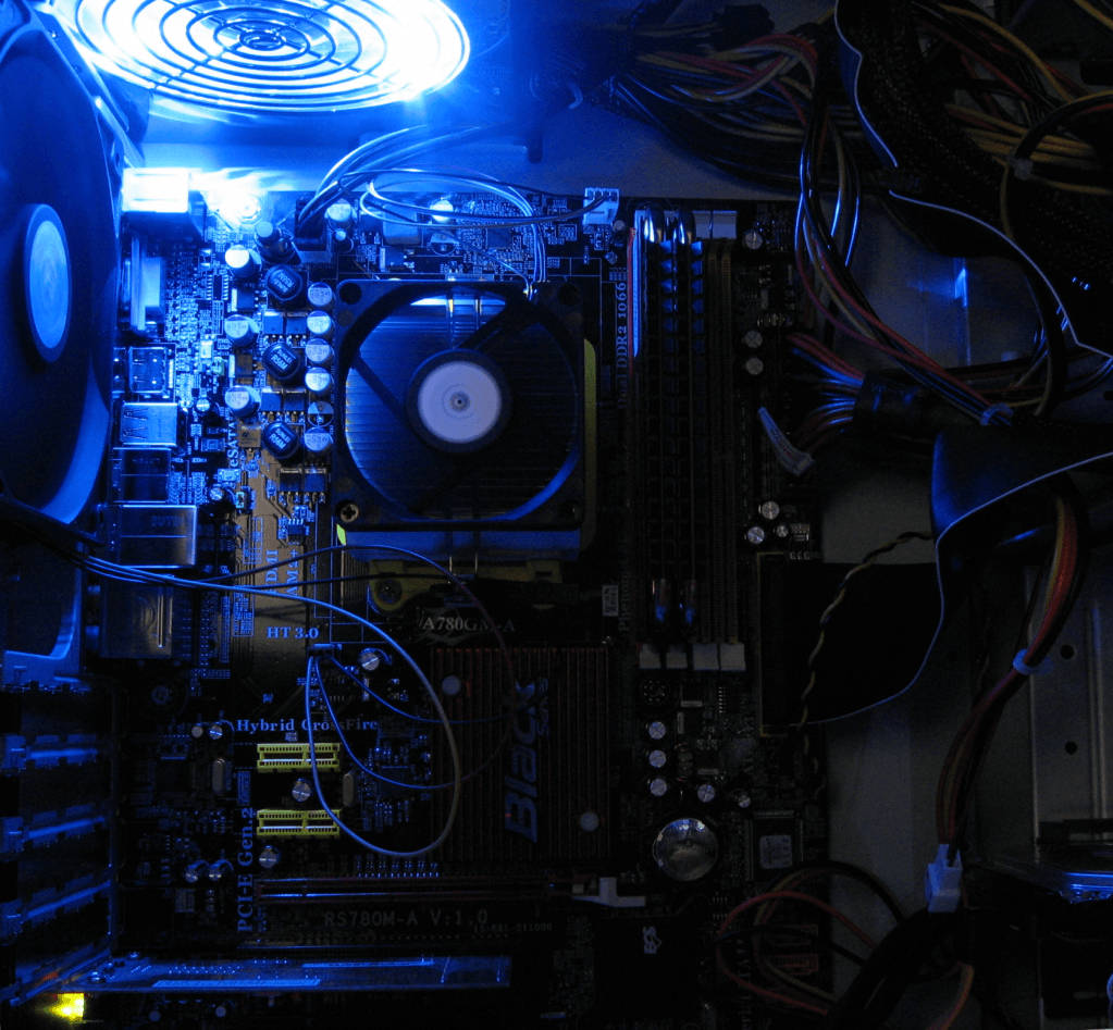 Computer Motherboard With Led Wallpaper