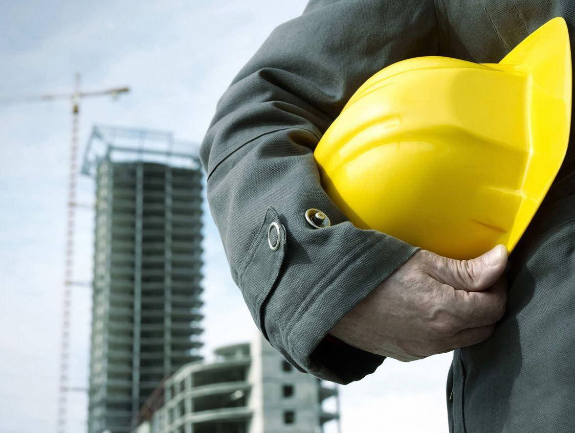 Construction Worker With Hard Hat Wallpaper