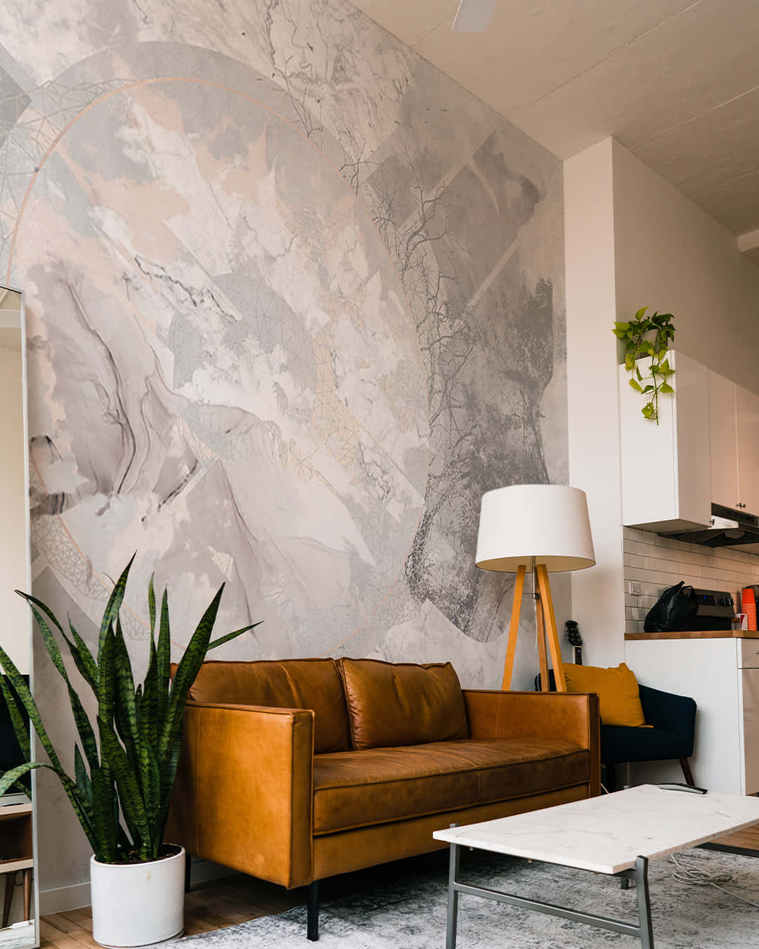 Contemporary Living Room Wallpaper