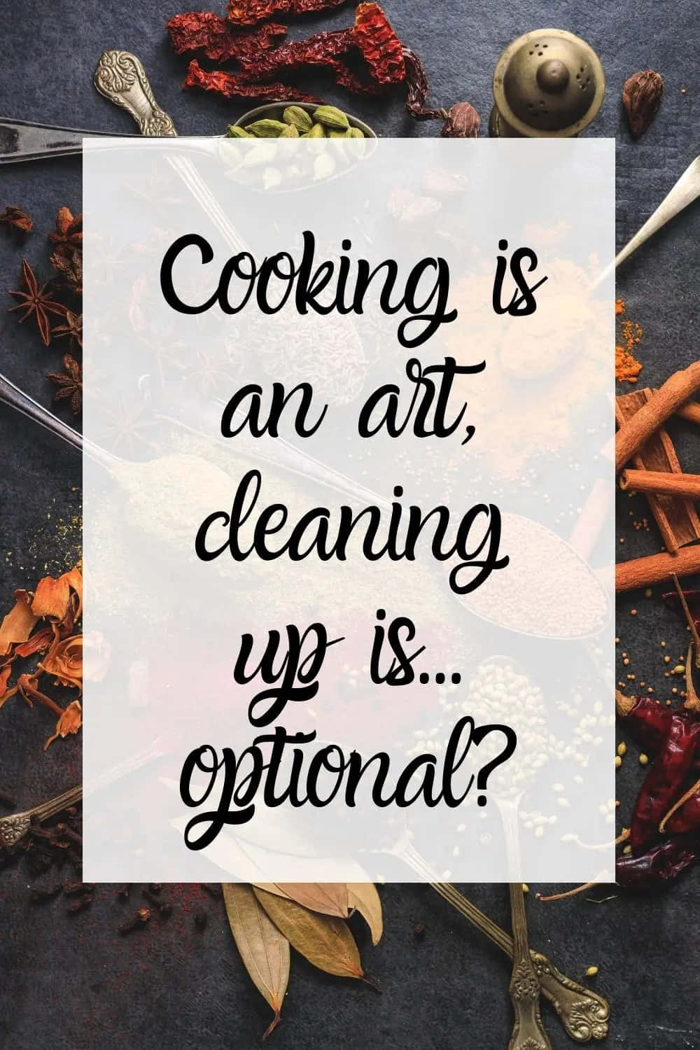 Cooking Art Cleaning Optional Quote Wallpaper