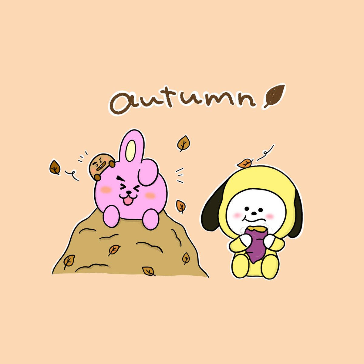 Cooky And Chimmy Bt21 Wallpaper