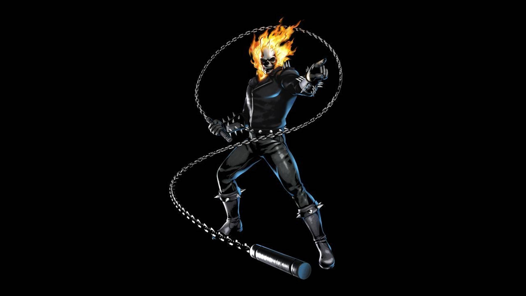 Cool 3d Ghost Rider With Red Hot Skull Wallpaper