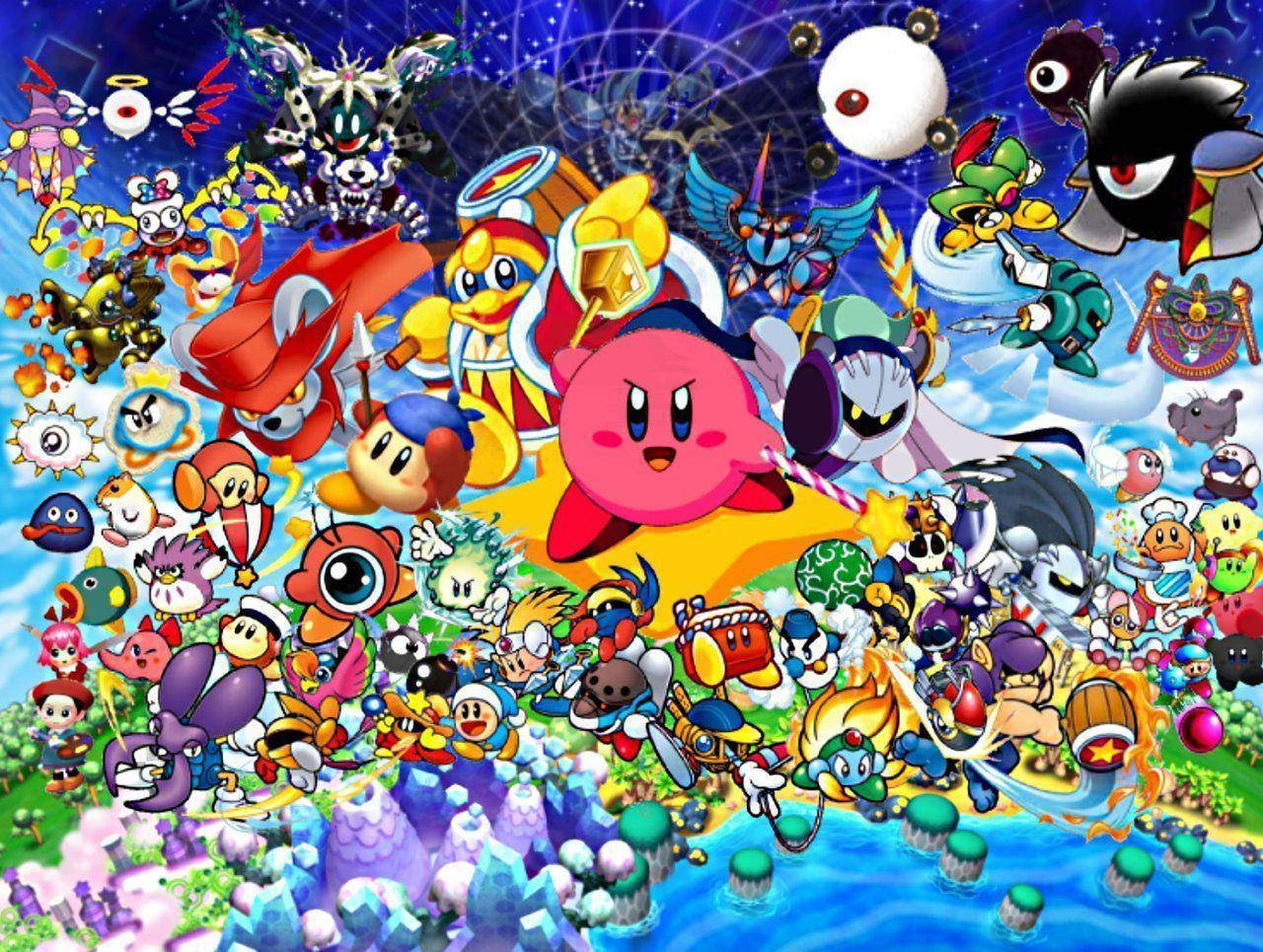 Cool All Characters In Kirby Game Wallpaper
