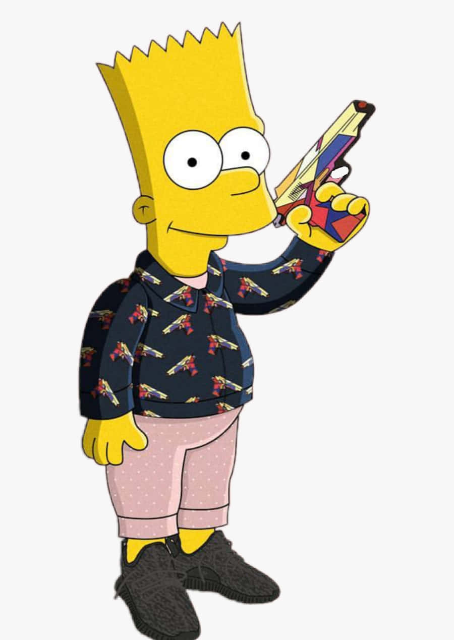 Poster Sur Toile Gangsta Bart Simpson - Déco Moderne 20x30 Cm Pour Chambre, Salon, Bureau