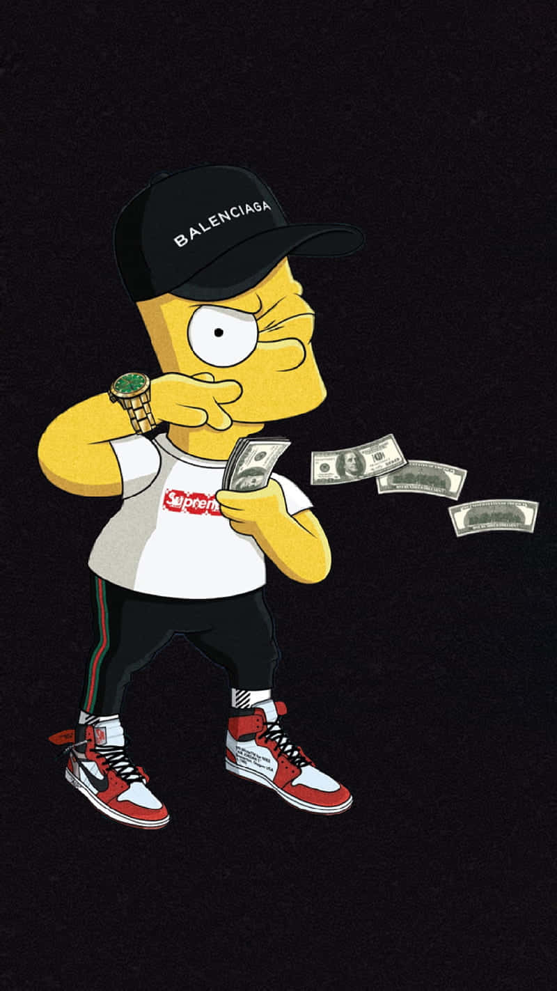 Cool Bart Simpson Making Money Fly Wallpaper