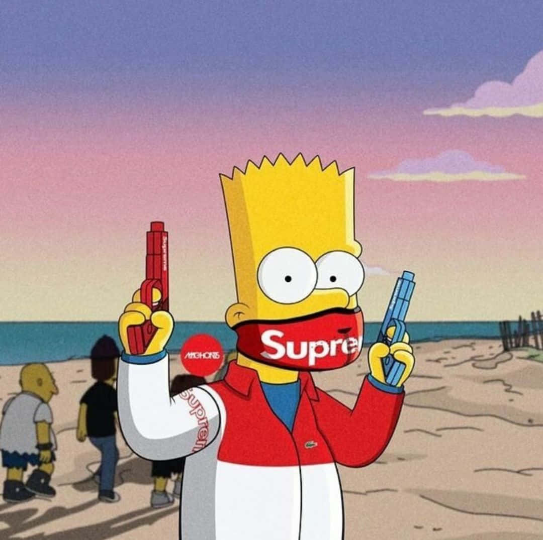 Cool Bart Simpson Supreme Mask Wallpaper