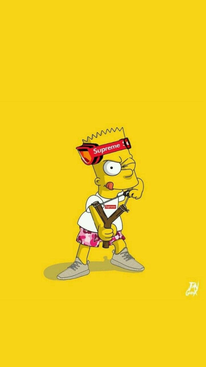 Cool Bart Simpson With Slingshot Wallpaper