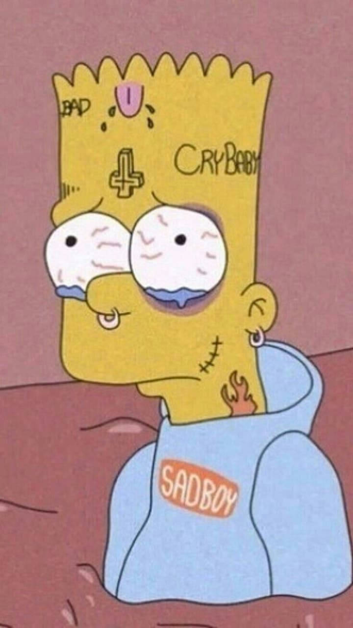 Cool Bart Simpson With Teary Eyes Wallpaper