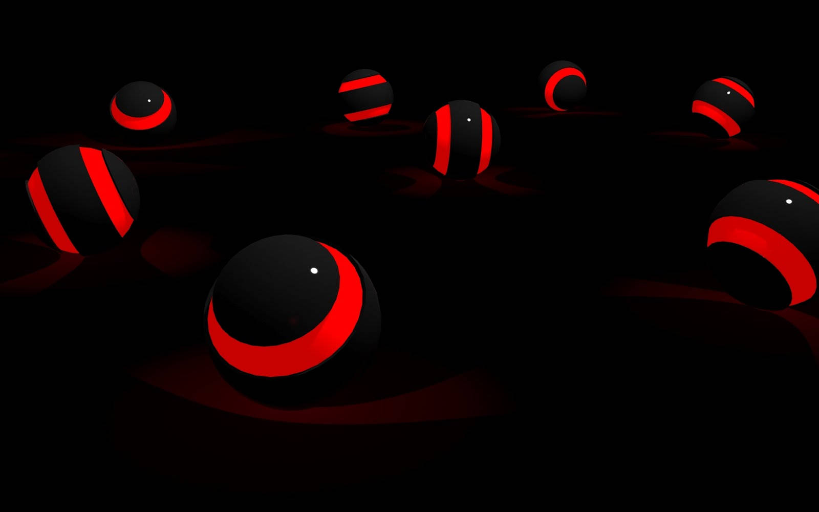 Cool Black And Red Balls Wallpaper