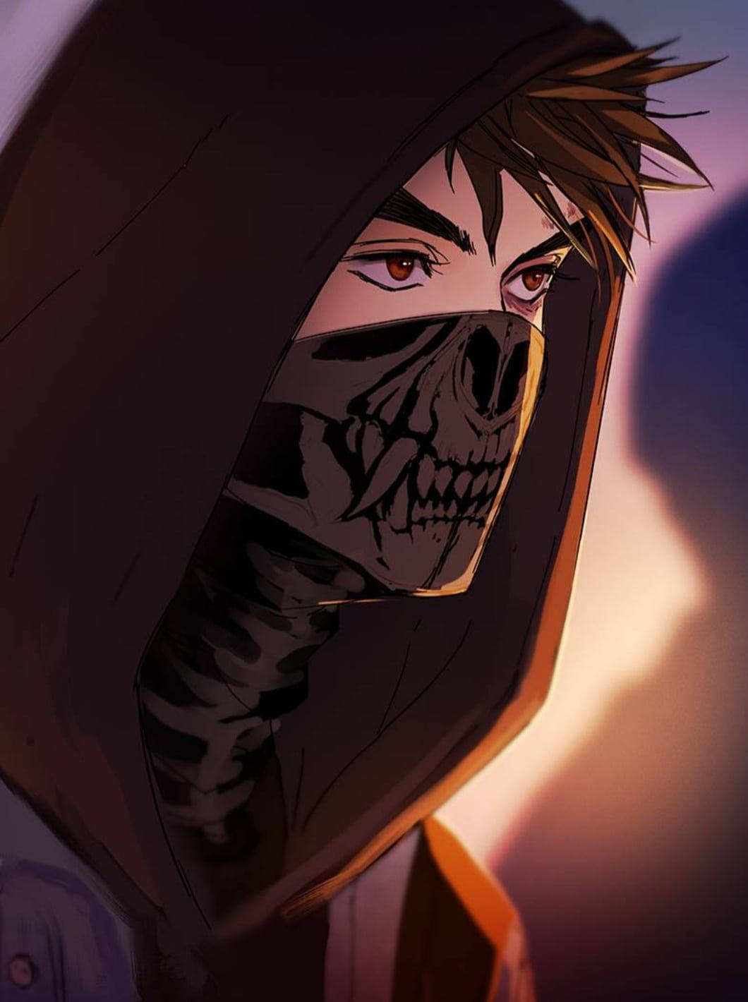 Cool Boy Anime With Skull Mask Wallpaper
