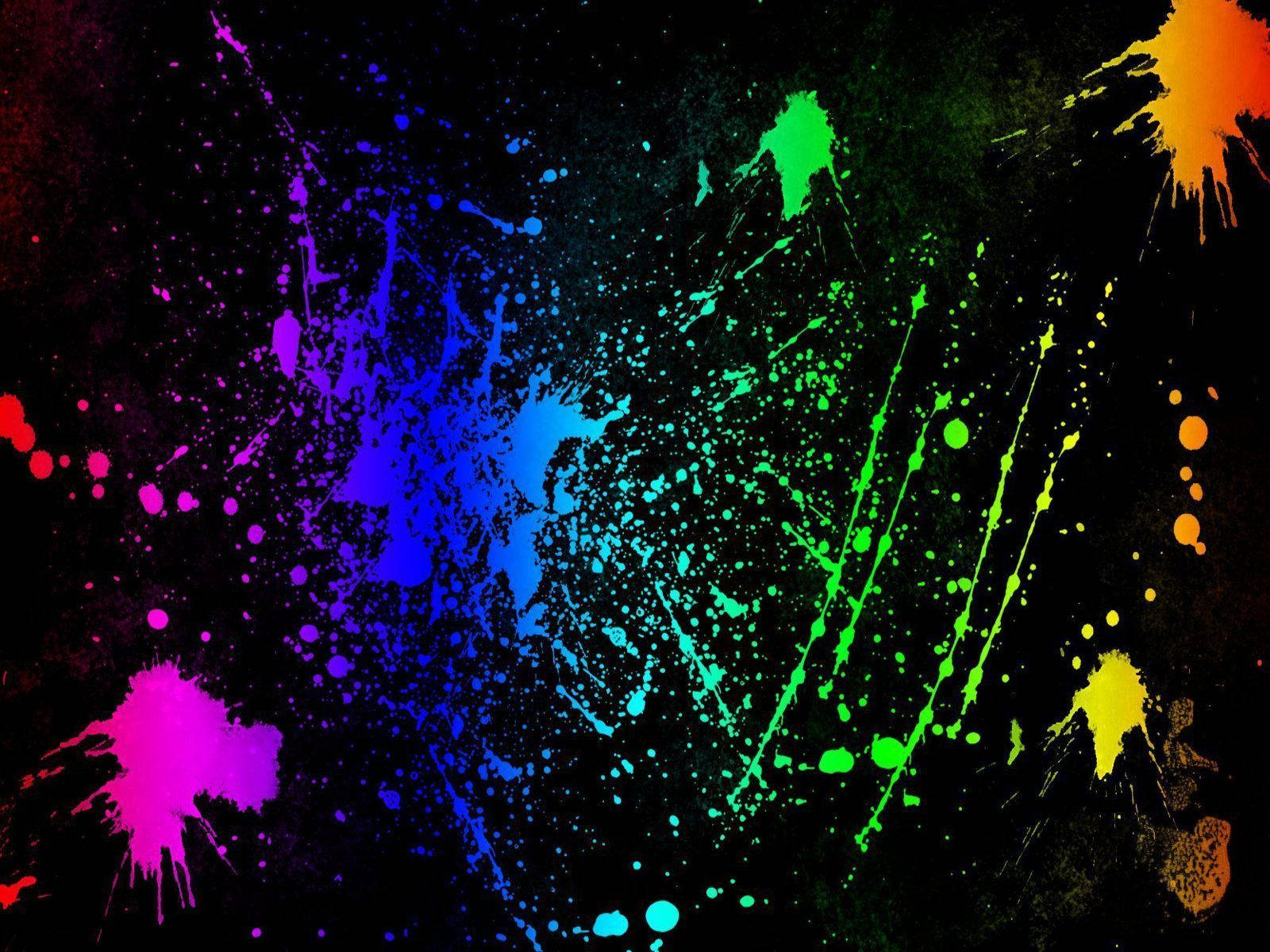 Cool Colorful Paint Splashes Wallpaper