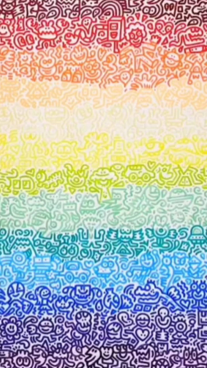 Cool Drawing Rainbow Doodle Wallpaper