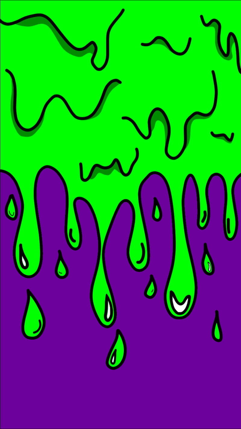 Cool Drip Green And Purple Wallpaper