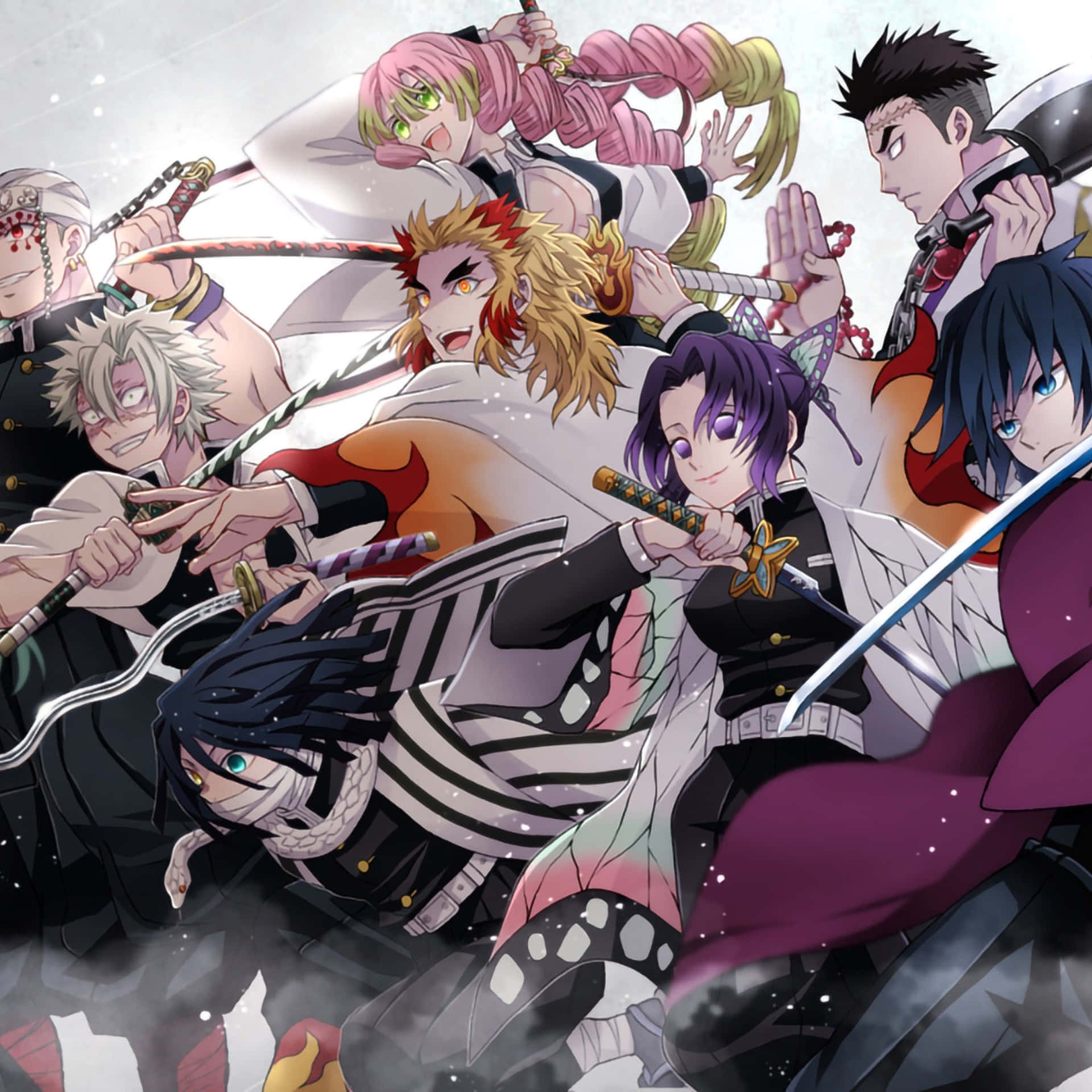 Cool Hashira Characters Demon Slayer Ipad Wallpaper