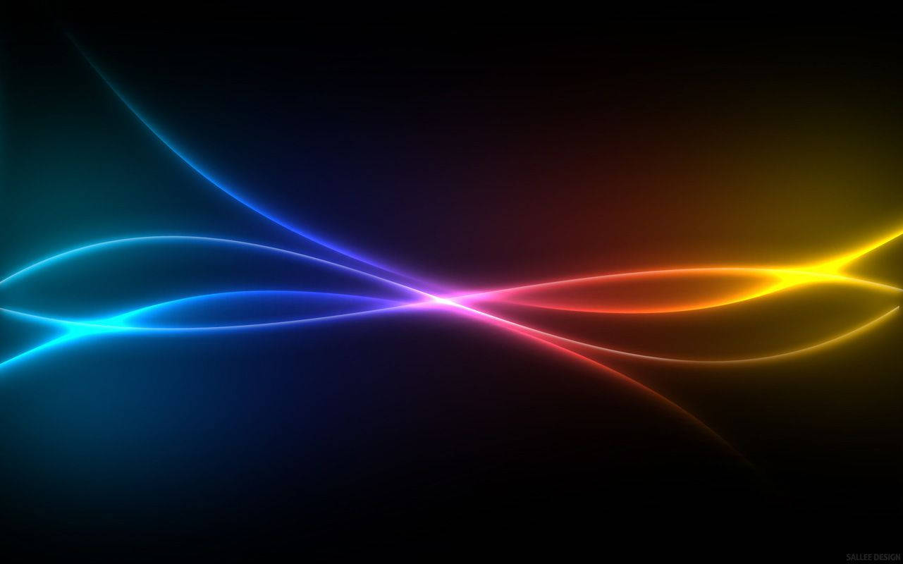 Cool Hd Tablet Neon Curve Lines Wallpaper