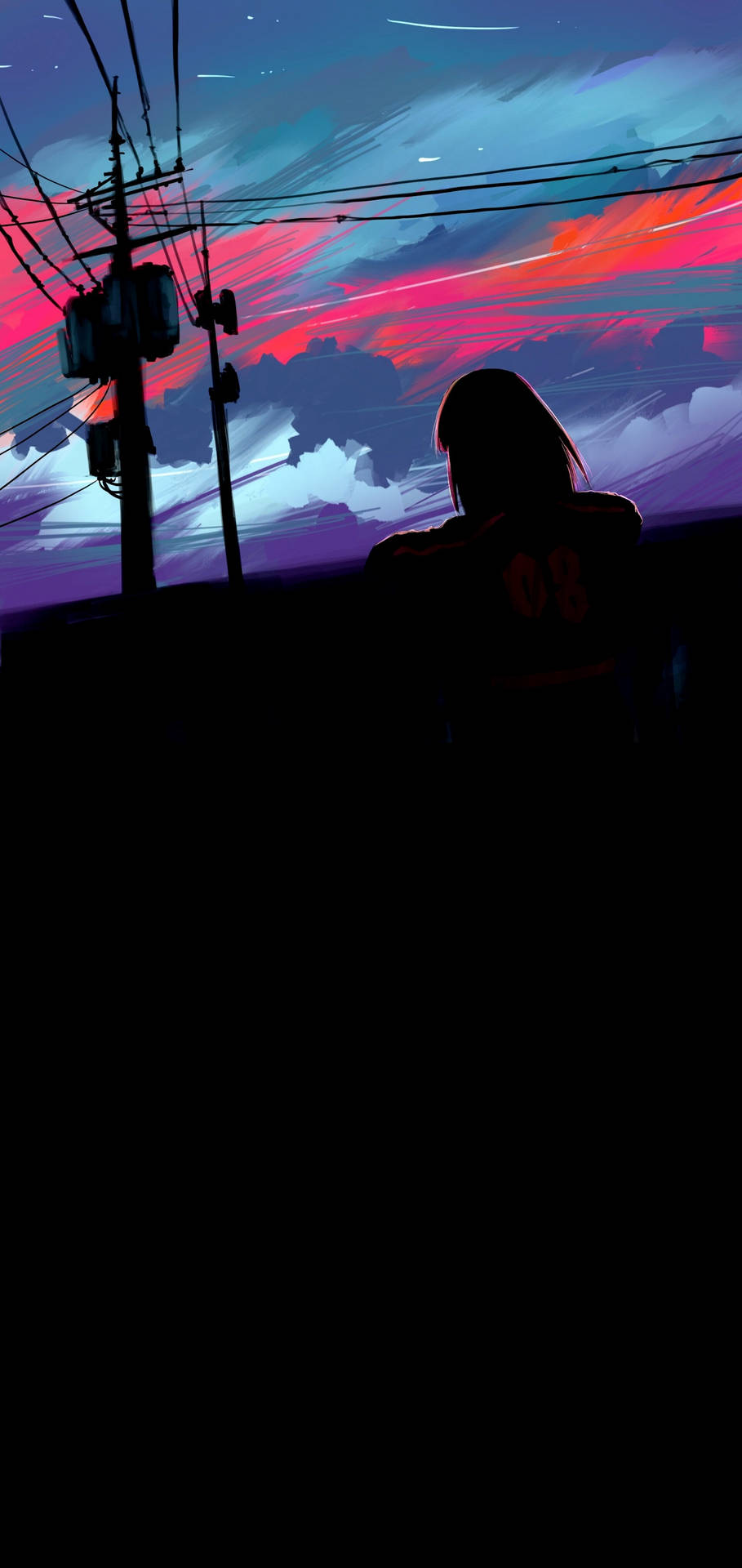 Download free Cool Iphone 11 Anime Aesthetic Girl Looking At Sky Wallpaper  - MrWallpaper.com