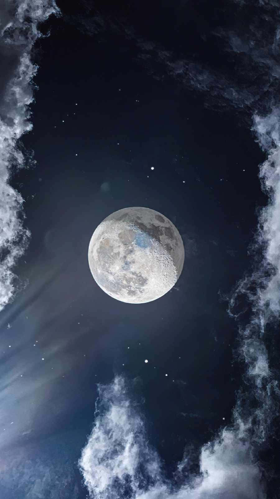 Cool Moon In Dark Sky Wallpaper