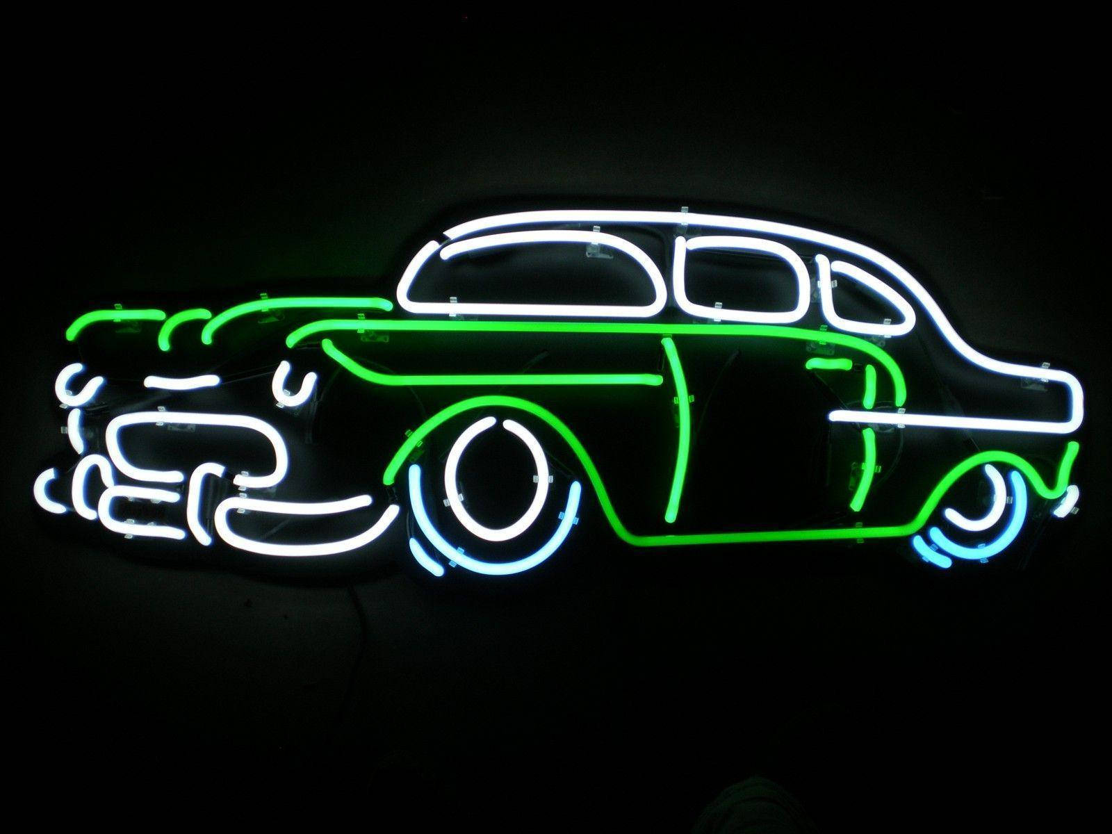 Cool Neon Car Outline Wallpaper
