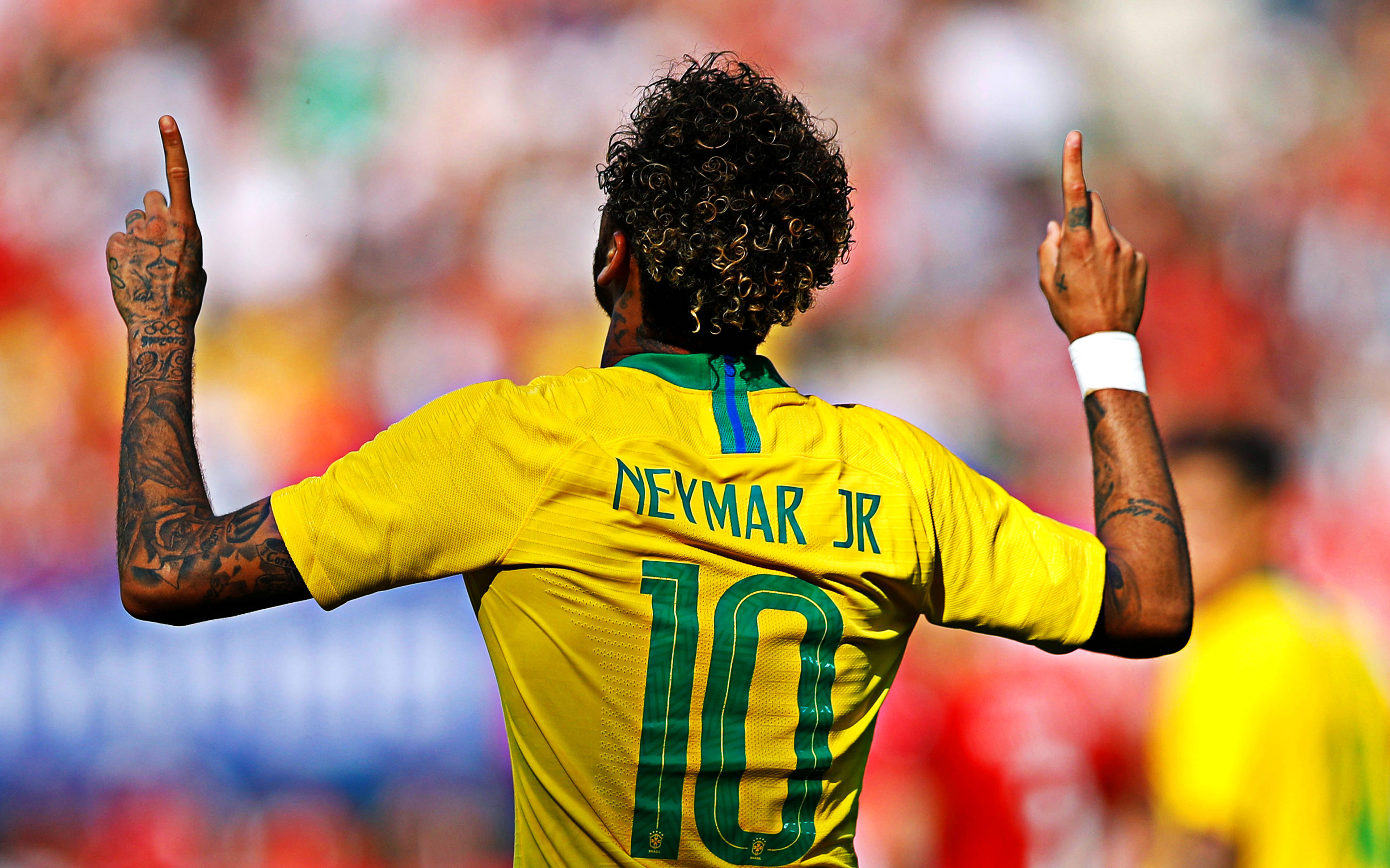 Cool Neymar Jr Pointing Up Wallpaper