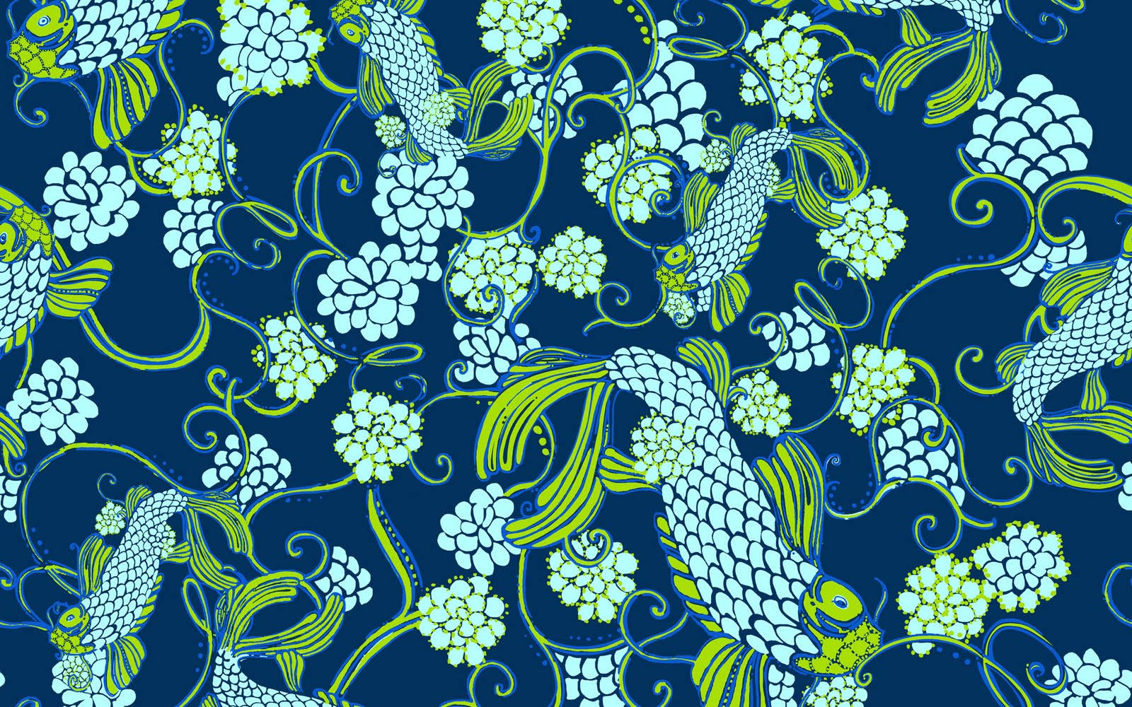 Cool Patterned Fish Lilly Pulitzer Desktop Wallpaper