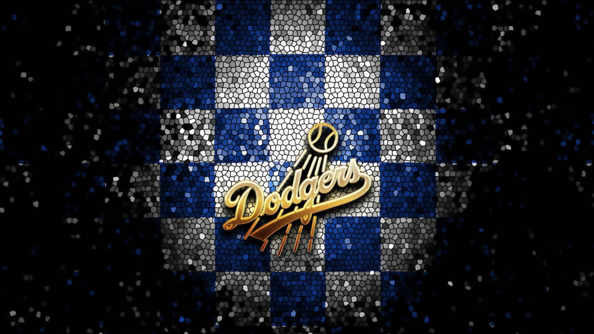 Cool Pixelated Dodgers Logo Wallpaper