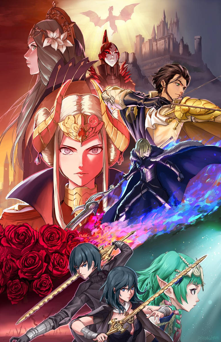 Cool Poster Of Fire Emblem Three Houses Wallpaper