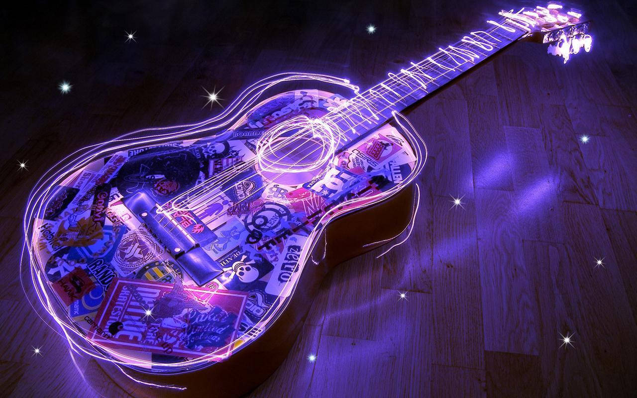 Cool Purple Guitar Live Wallpaper