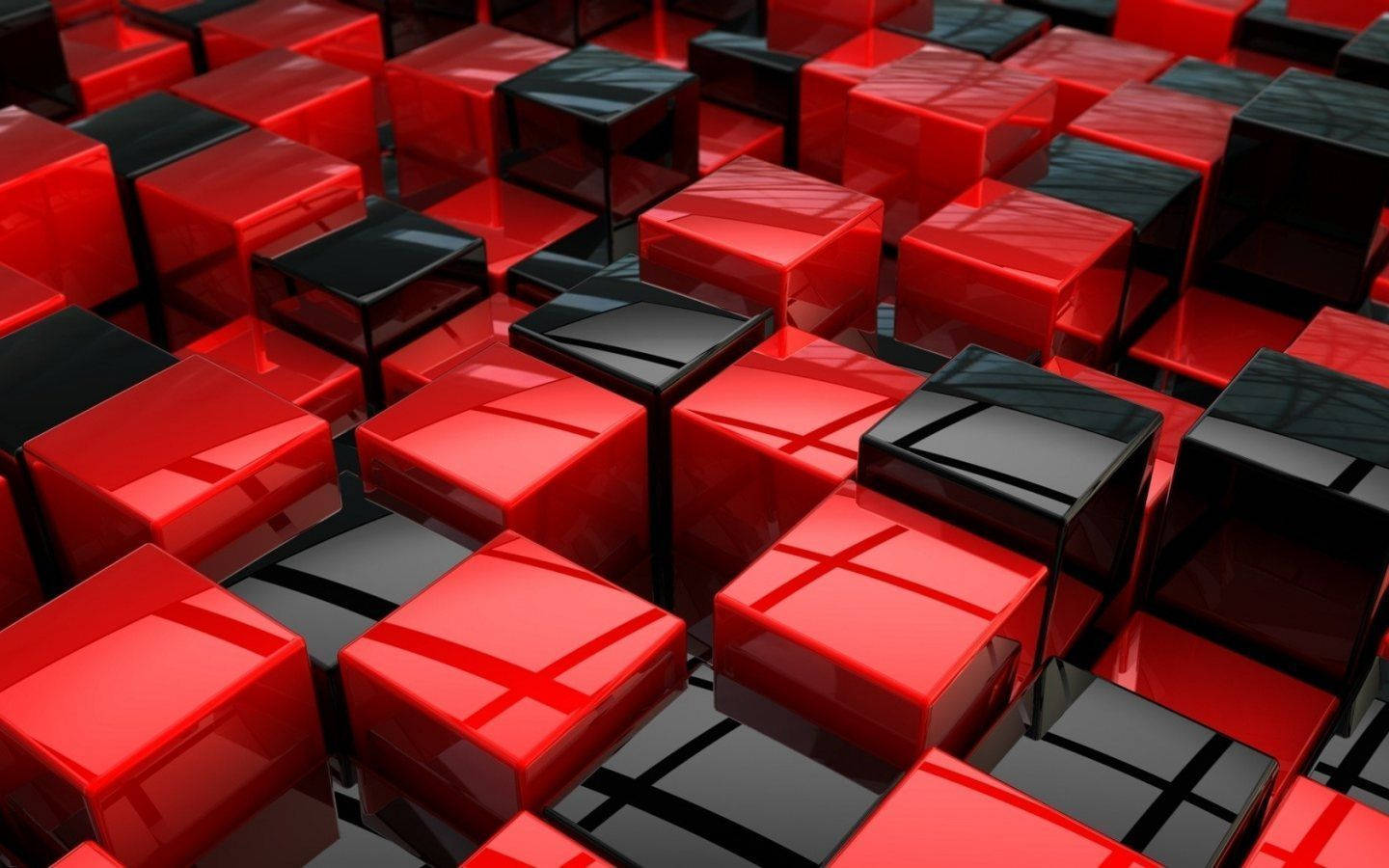 Cool Red And Black 3d Blocks Wallpaper