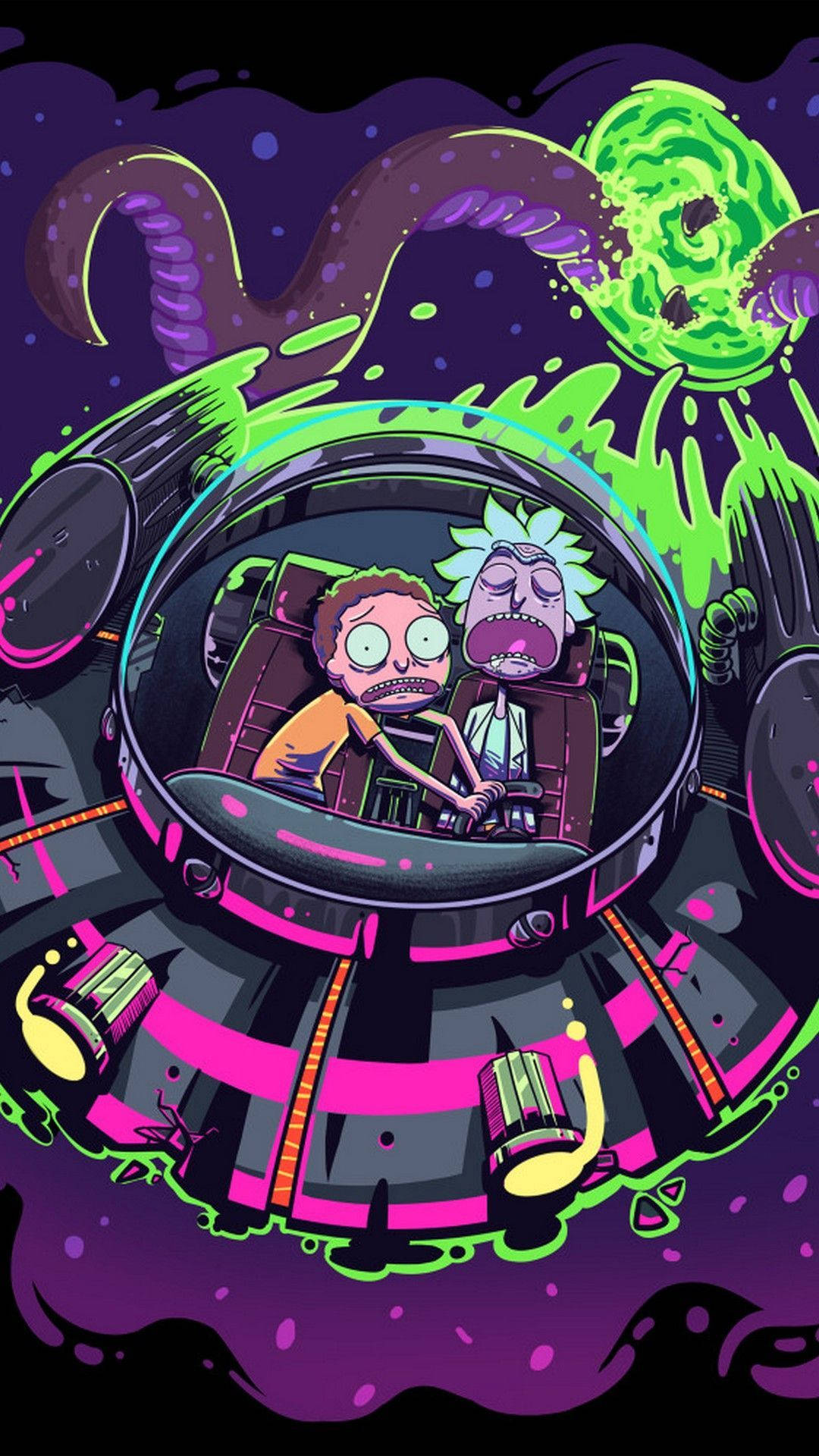 Download free Cool Rick And Morty Spaceship Wallpaper - MrWallpaper.com