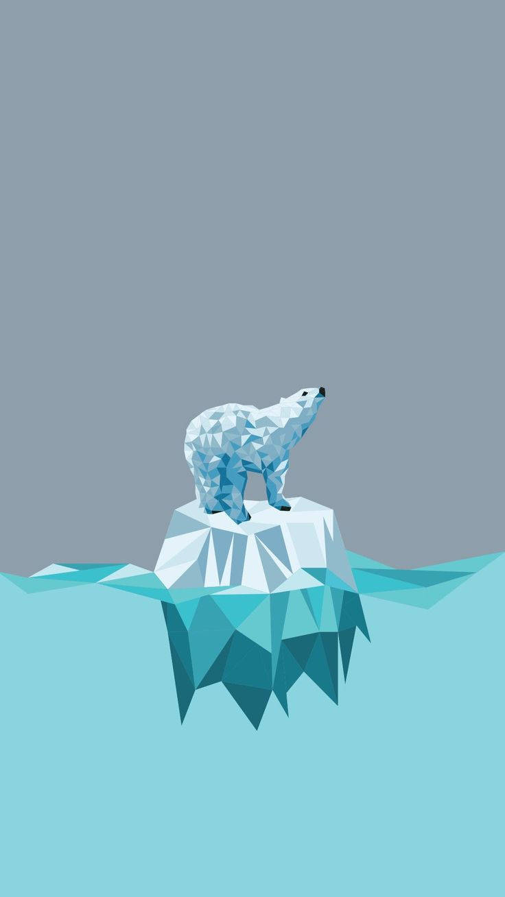 Cool Simple Polar Bear On Ice Wallpaper