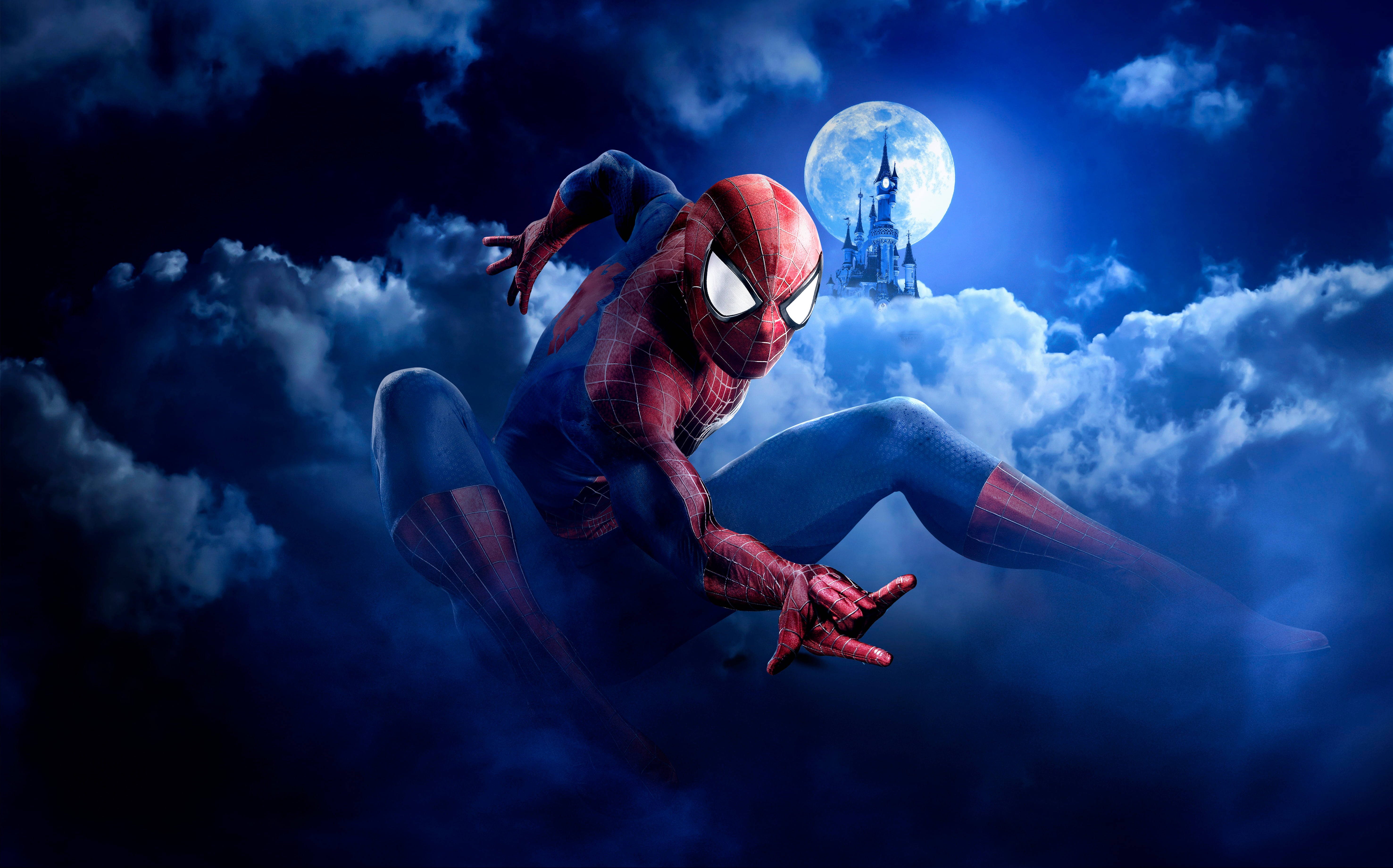 Cool Spiderman In The Clouds Tablet Wallpaper