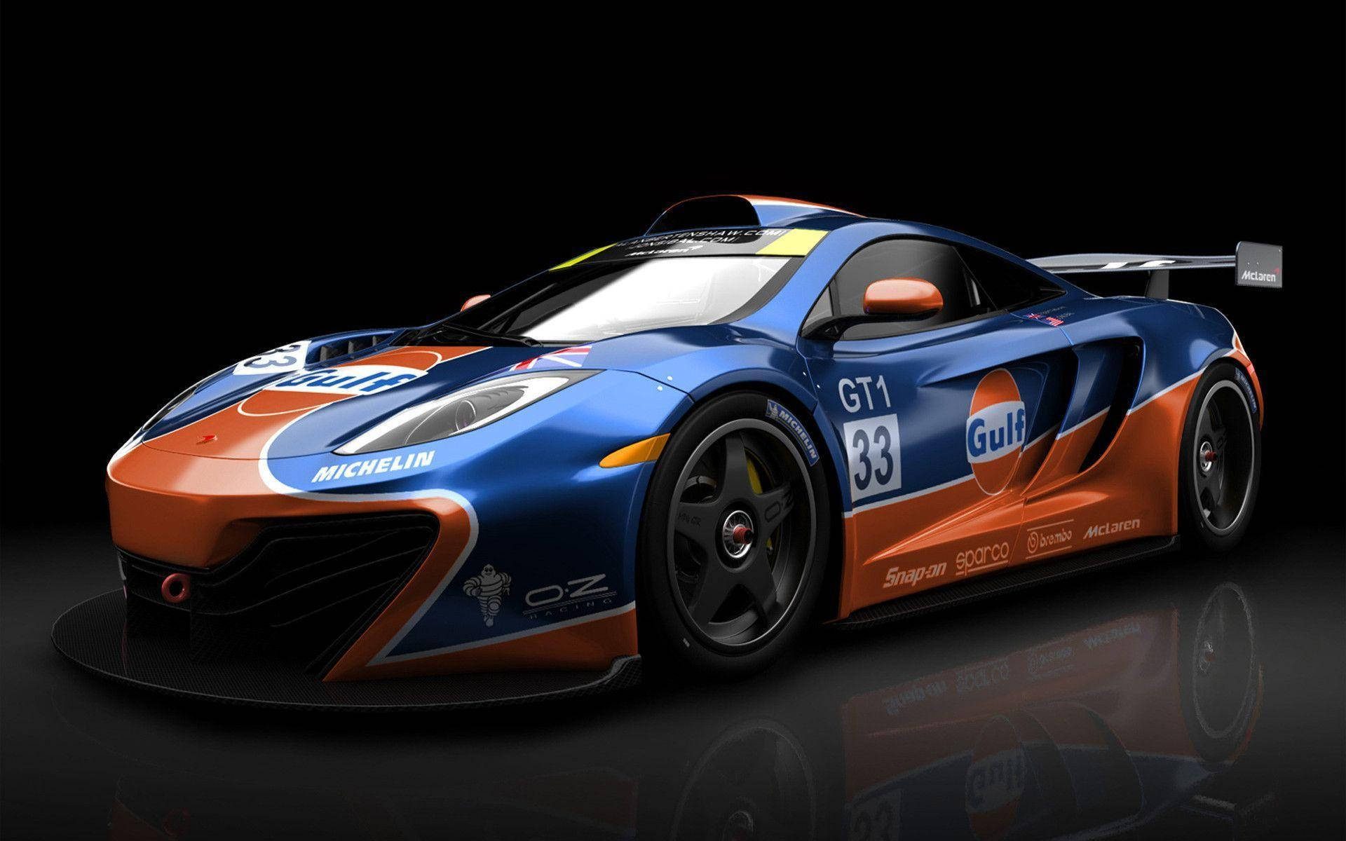 Cool Sports Car Mclaren Blue Orange Wallpaper