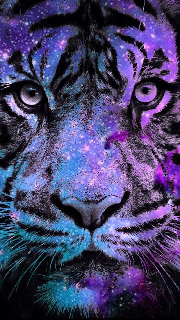 Cool Starry Tiger Digital Art Wallpaper