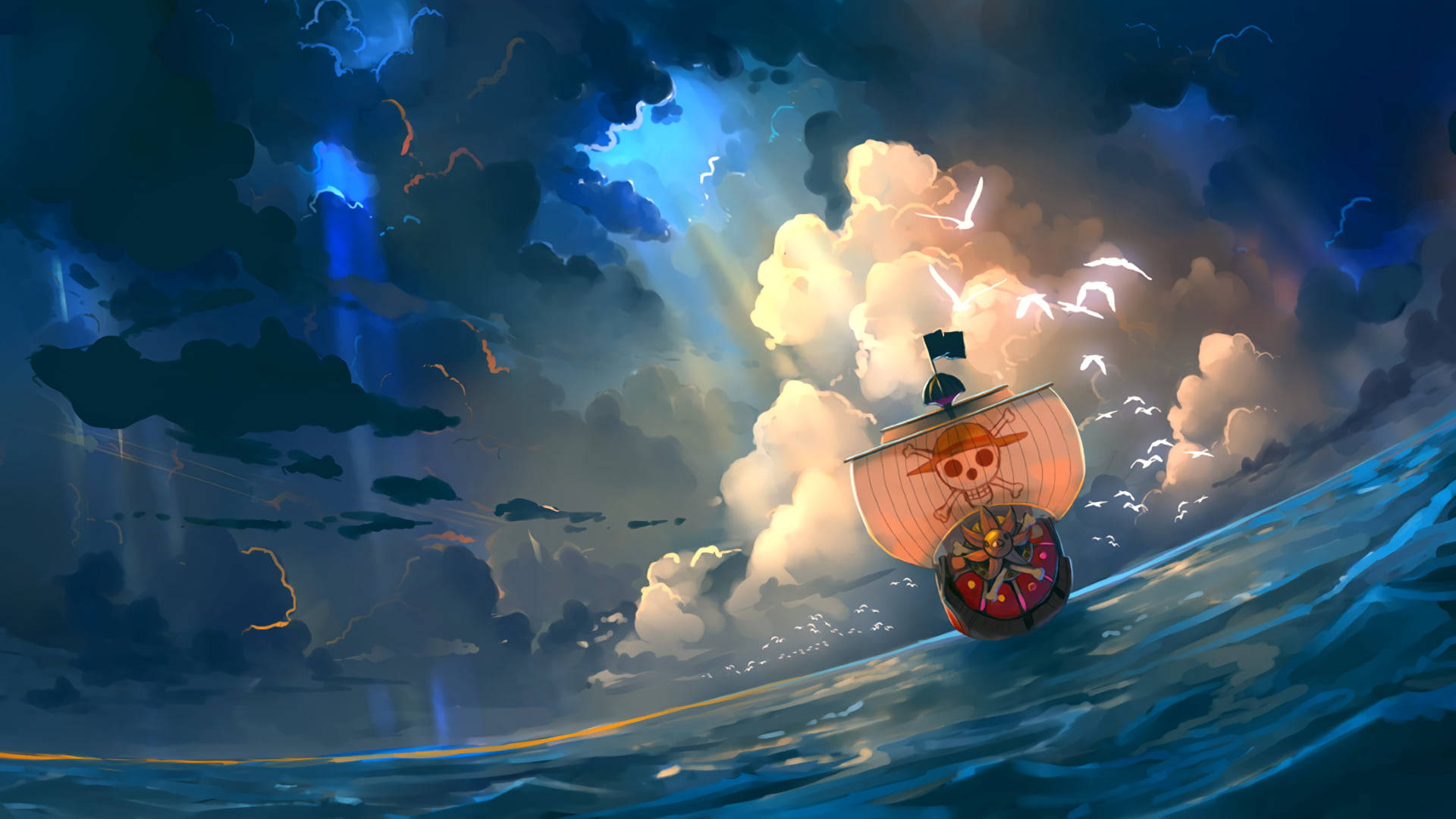 Cool Thousand Sunny One Piece Tablet Wallpaper