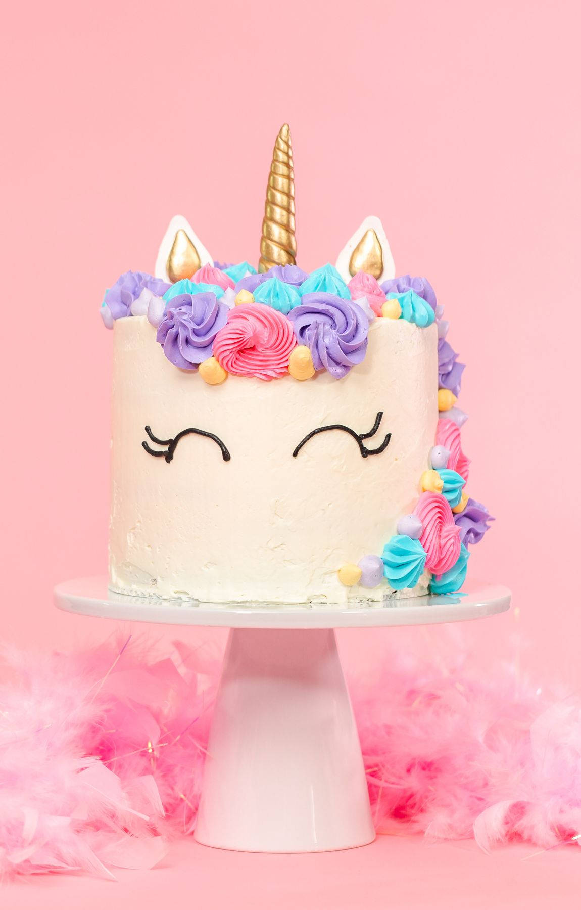 Cool Unicorn Cake Pink Wallpaper