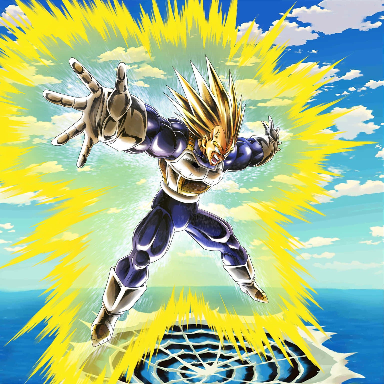 Cool Vegeta Showing Off His Signature Move Wallpaper