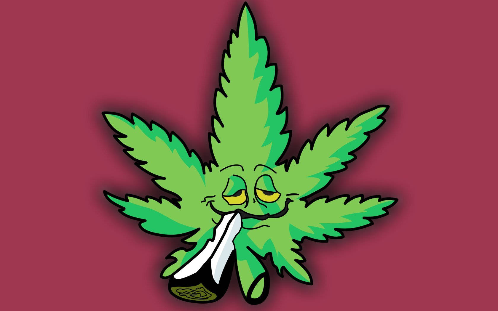 Cool Weed Leaf With Face Wallpaper