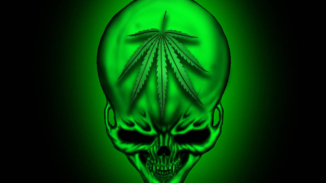 Cool Weed Skull Pc Wallpaper