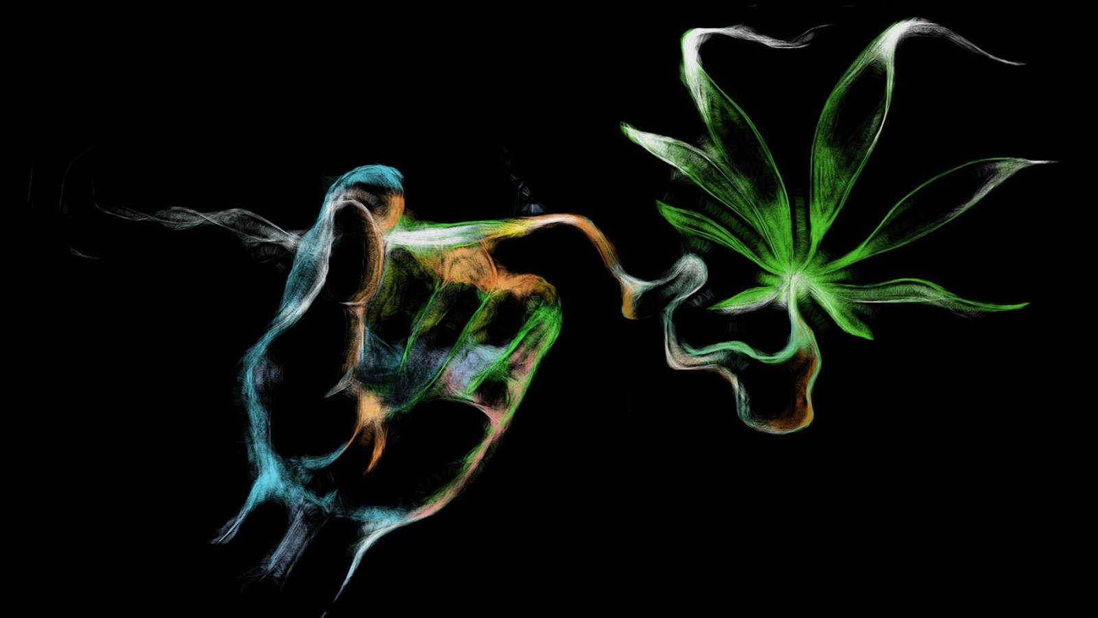 Cool Weed Smoke Digital Painting Wallpaper