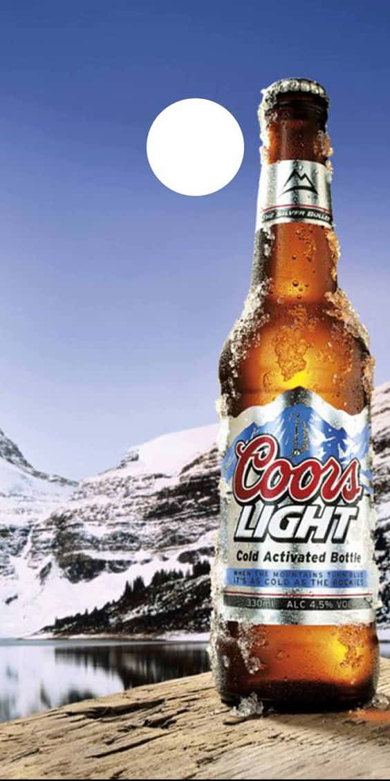 Coors Light Bottle On A Rock Wallpaper