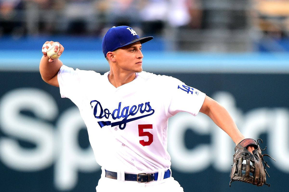 Corey Seager Profile While Throwing Ball Wallpaper