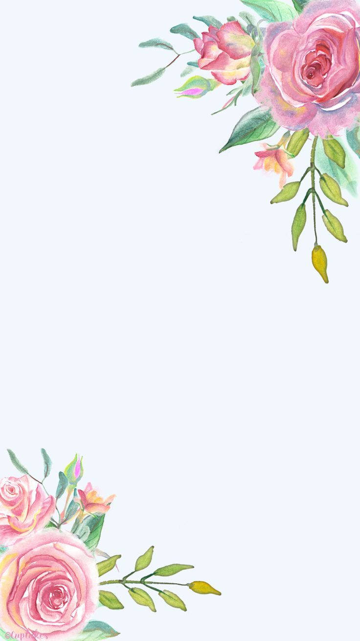 Corner Border Floral Iphone Wallpaper