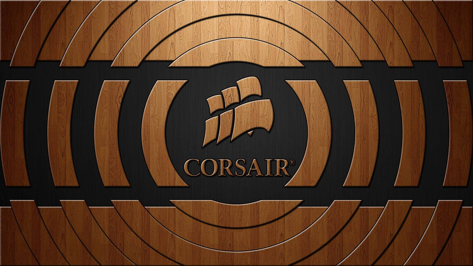 Corsair Logo Wooden Circles Wallpaper