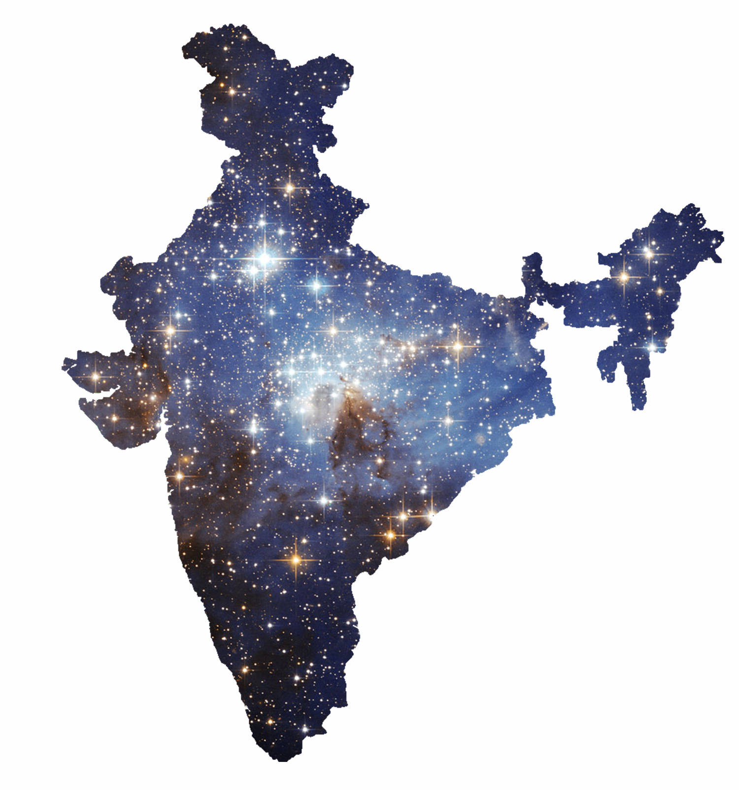 Cosmic India Map Wallpaper
