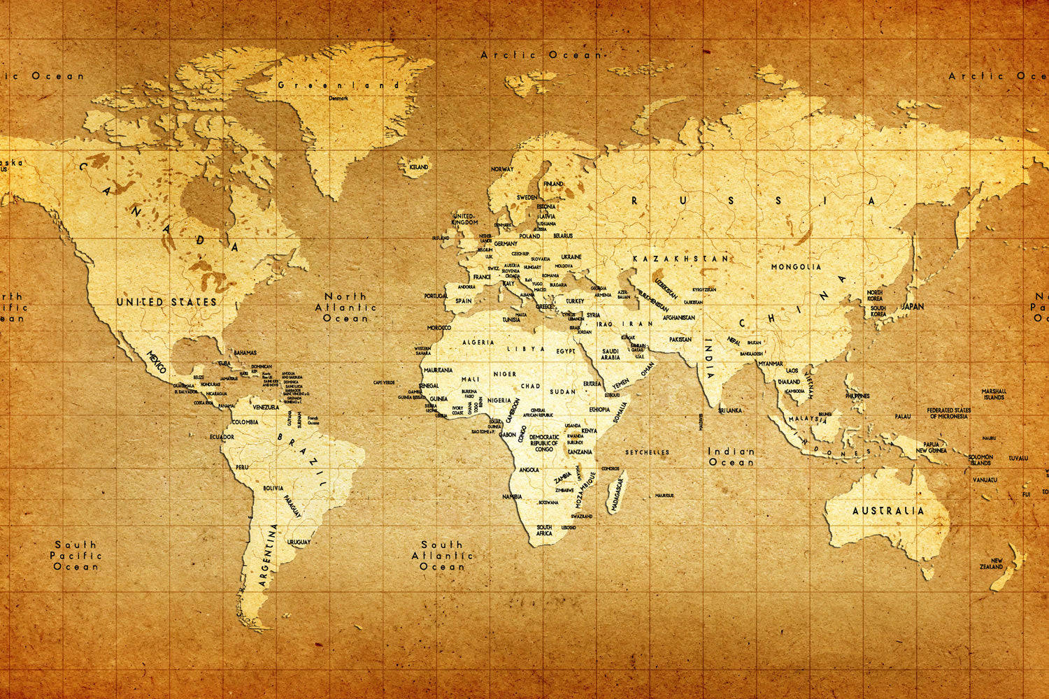Countries Map Classic Wallpaper