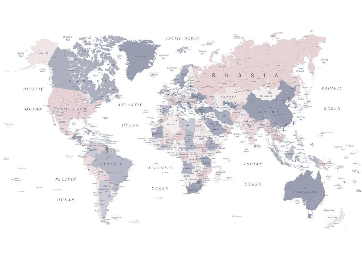 Countries Map Pastel Wallpaper