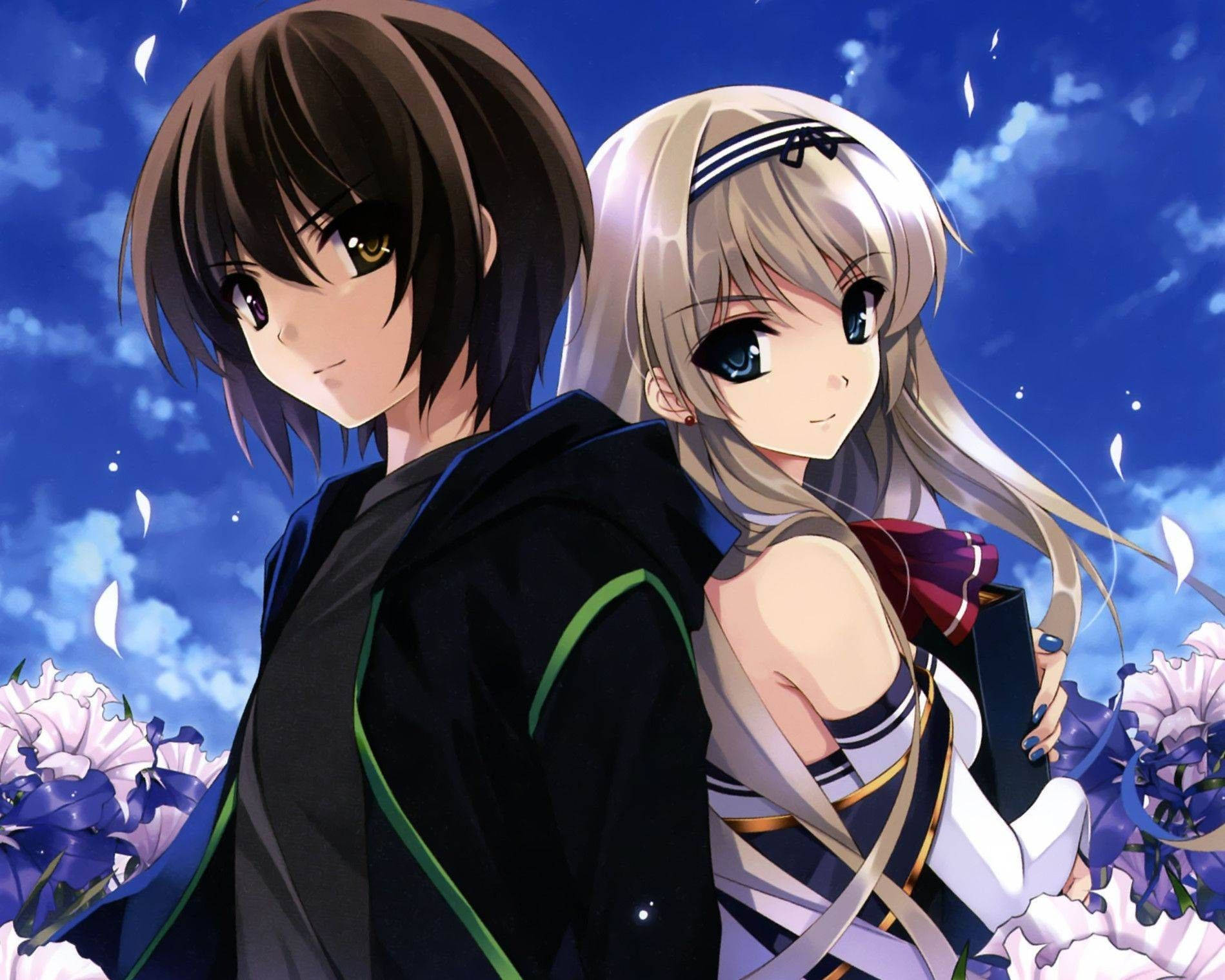 Couple Leaning Love Anime Hd Wallpaper