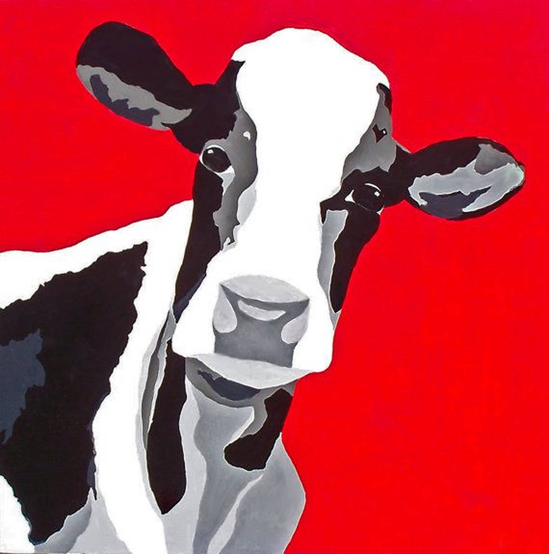 Red sales cow print